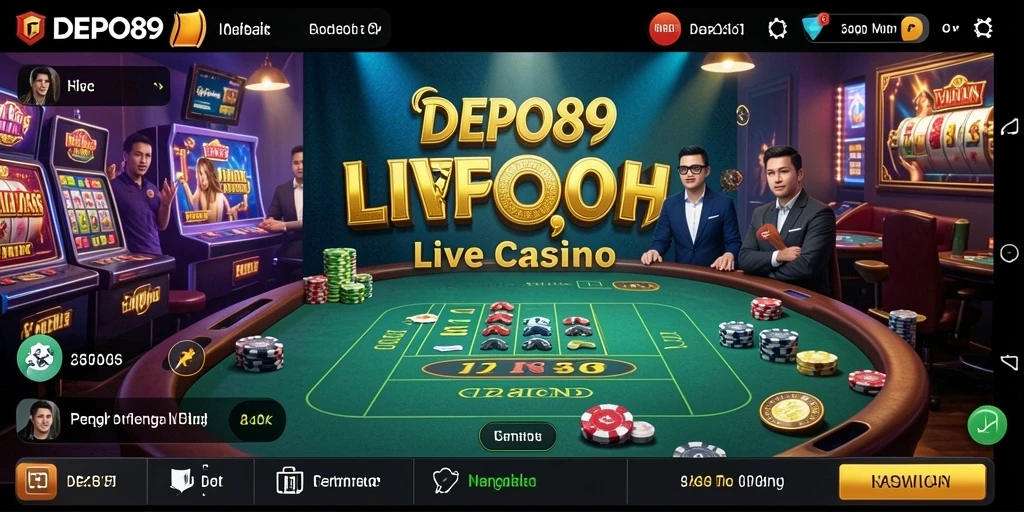 Tampilan screenshot DEPO89 menampilkan dealer langsung dalam gameplay Live Casino.