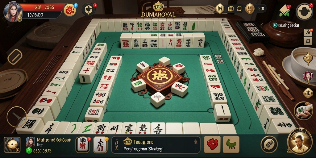Tangkapan layar gameplay DUNIAROYAL yang menampilkan momen seru saat bermain Mahjong.