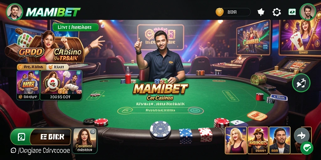 Tampilan gameplay MAMIBET yang menarik dengan dealer langsung.