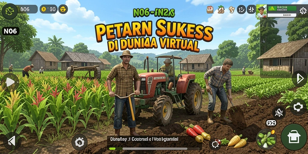 Pengalaman bermain pertanian yang seru dengan berbagai jenis tanaman.