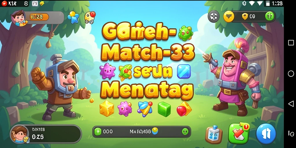 Gameplay seru OLX128 dengan tantangan Match-3.