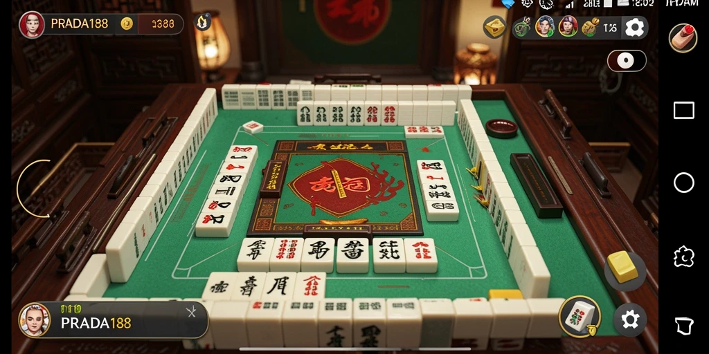 Tampilan gameplay menarik dari PRADA188 saat bermain Mahjong.