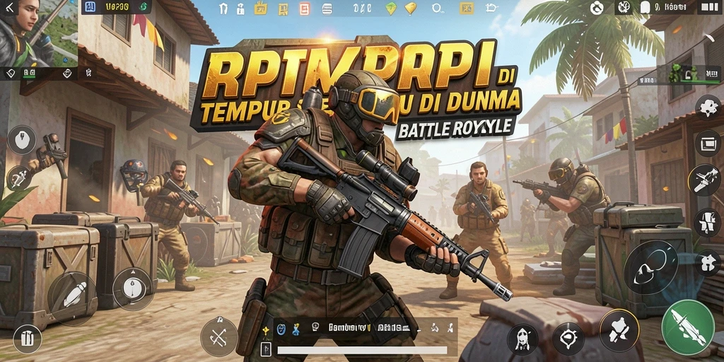 Tampilan aksion seru dalam RPRPRP saat pemain bertempur di arena Battle Royale.