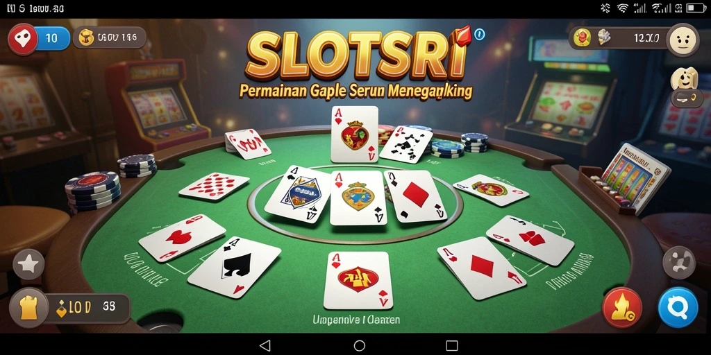 Screenshot permainan SLOTSRI dengan tampilan seru saat bermain Gaple.