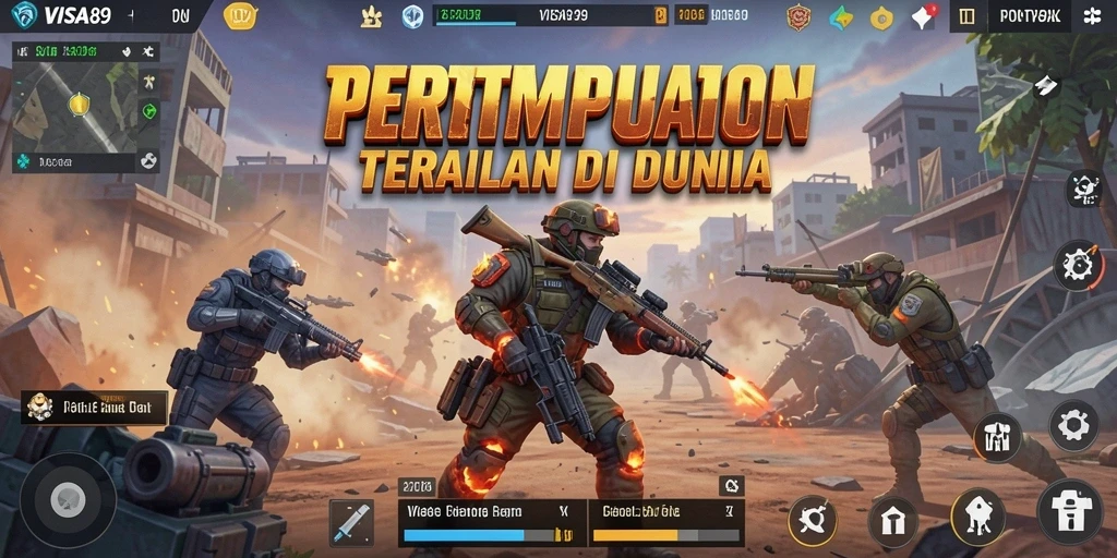 Screenshot menunjukkan intensitas pertempuran dalam game Battle Royale.